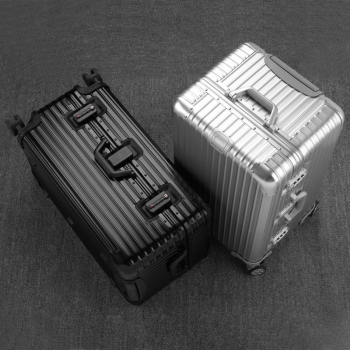 H001 Black and white suitcase