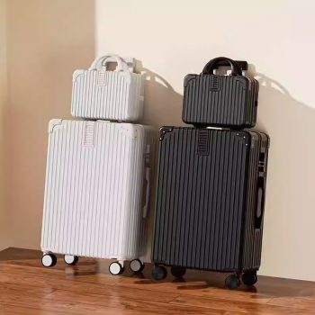 20-inch and 24-inch suitcases with boarding code for women and men, aluminum frame trolley cases with universal wheels
