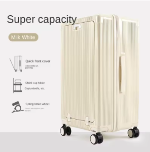 TH022 COLENARA Rolling Luggage 24"26"Aluminum Frame Trolley Case Front Opening Laptop Travel Bag Large 28"30 Inch Capacity Suitcase