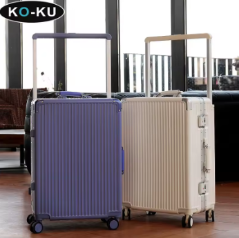 TH064 KO-KU Aluminium Frame Luggage Women 20 Inch Boarding Box Mute Universal Wheel Wide Handle Travel Suitcase 22/24/26''Trolley Case