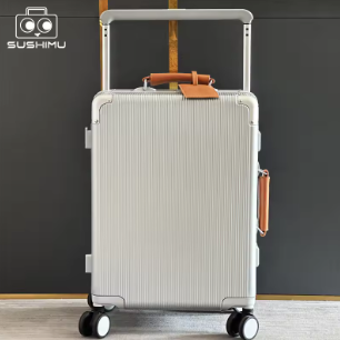TH073 sushimu Suitcase Wide Handle Travel Suitcase Men 20 24 Carry-On Luggage Women PC Aluminum Frame Trolley Case