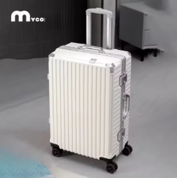 Pi1224 Trolley Luggage 20 24 26 28" Aluminum Frame Rolling Luggage Case USB Travel Suitcase on Wheels Combination Lock Carry on Luggage