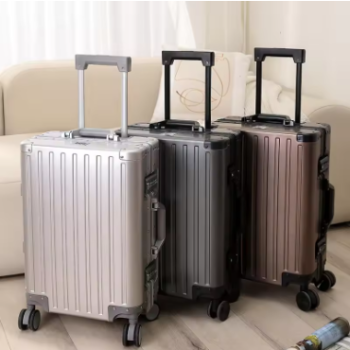 Pi1225 2024 New Large Capacity Durable Luggage Magnalium Aluminum Alloy Men Man Women Carry-On Boarding Travel 20/24/26/28