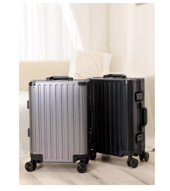 L414 All-aluminum-magnesium alloy suitcase: women's 24-inch aluminum-framed swivel trolley case, men's 20-inch boarding travel metal