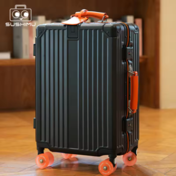L415 SUSHIMU Suitcase Wide Handle Travel Suitcase Men 20 24 Carry-On Luggage Women PC Aluminum Frame Trolley Case