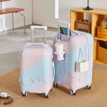 L423 2025 Explosive High Beauty Gradient Password Luggage 24 inch Travel Trolley Boarding Case
