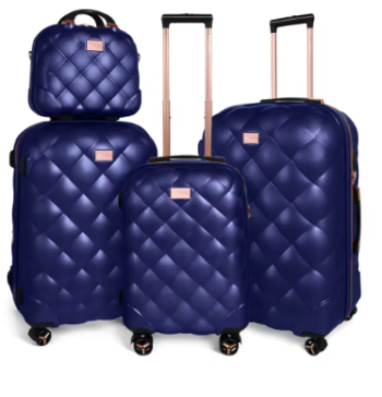 P1422 Travelhouse 4 Piece Luggage Set Softside Expandable Lightweight Suitcase with Double Spinner Wheels