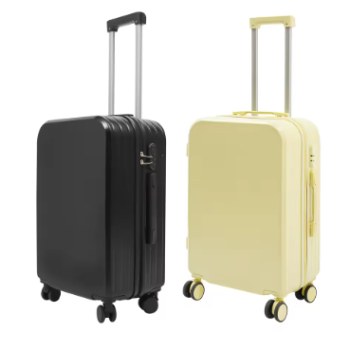 TH009 24 Inch Suitcase, High Capacity Luggage Trolley Case, Universal Wheels Durable PVC, Travel Rolling Hand Luggage with Cup Holder