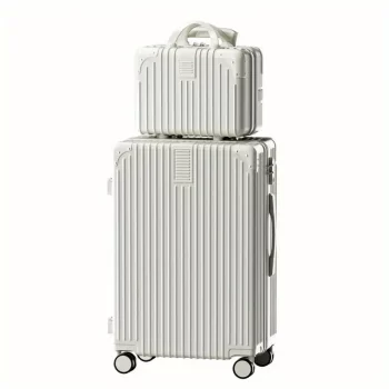 G0872 Luggage Set Hand Luggage Lock Buckle Hard Edge Design Spinning Wheel Retro Right Angle Anti-Scratch Zipper
