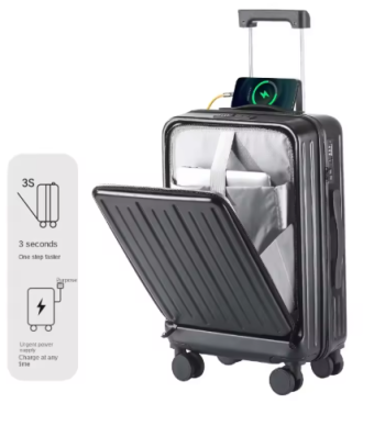 L508 COLENARA 20"22"24"26 Inch Carry-on Travel Luggage Front Opening Boarding Case PC Trolley Case Password Box USB Charging Luggage