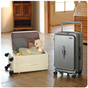 P1387 2025 Front-opening Luggage. 26-inch anti-drop rolling suitcase, 20-inch carry-on luggage, combination suitcase, 24-inch travel b