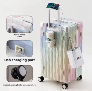 Pi1309 COLENARA Luggage Travel Bag USB Charging Trolley Case Multifunctional Password Box 24"26"28 Inch ABS+PC Rolling Suitcase