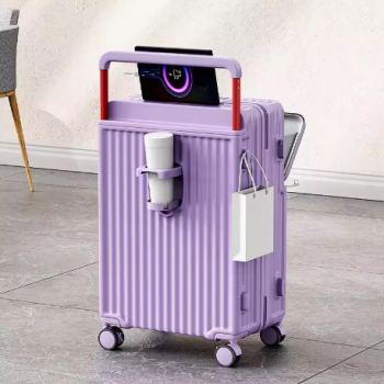 P1479 COLENARA USB Charging Luggage Front Opening Boarding Case USB Charging Trolley Case Multifunctional 20"22"24"26 Inch Suitcase