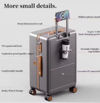 Pi1265 20" Carry-On Luggage - Ultra-Lightweight PC Trolley Suitcase, Impact-Resistant & Travel-Friendly