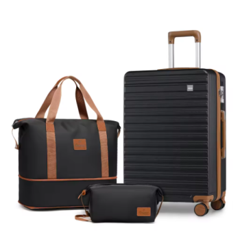 L369 imiomo Lightweight Hard Shell Luggage Set, Family Travel Expandable Suitcase with Duffel Bag, Toiletry Bag