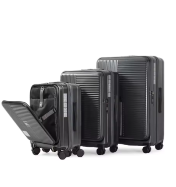 P1483 Luggage with front opening TSA approved lock hardshell suitcase Grey