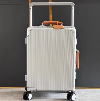 P1490 sushimu Suitcase Wide Handle Travel Suitcase Men 20 24 Carry-On Luggage Women PC Aluminum Frame Trolley Case