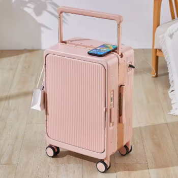 L525 SUSHIMU The new wide trolley cabin suitcase, aluminum frame trolley suitcase, spinner suitcase, personalized front opening