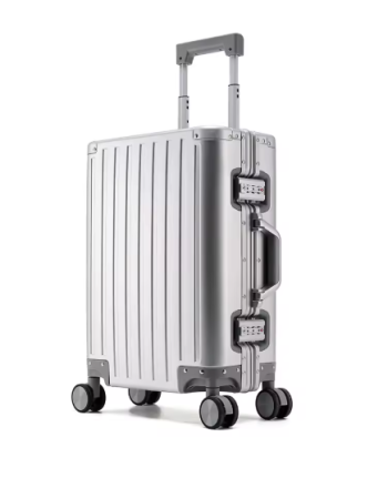 L529 All-aluminum-magnesium alloy suitcase: women's 24-inch aluminum-framed swivel trolley case, men's 20-inch boarding travel metal