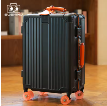 L534 SUSHIMU Suitcase Wide Handle Travel Suitcase Men 20 24 Carry-On Luggage Women PC Aluminum Frame Trolley Case