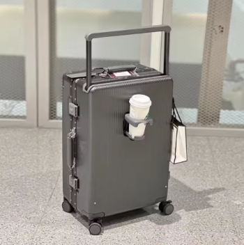 P1497 sushimu Suitcase Wide Handle Travel Suitcase Men 20 24 Carry-On Luggage Women PC Aluminum Frame Trolley Case