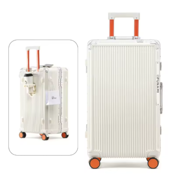 P1498 sushimu Suitcase Wide Handle Travel Suitcase Men 20 24 26 Carry-On Luggage Women PC Aluminum Frame Trolley Case