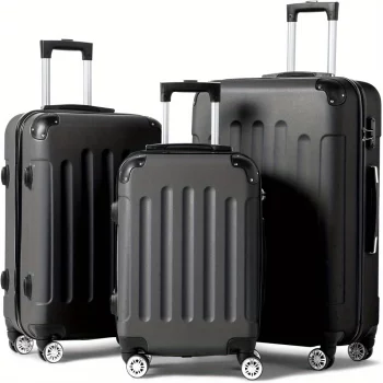 G00848 3-piece lightweight travel suitcase with wheels