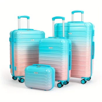G00869-4-piece luggage set, hardshell suitcase with spinner wheels