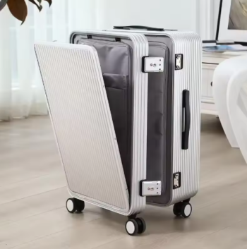 Pi1377 22"26" Inch Aluminum Trolley Suitcase Waterproof Metallic Cabin Luggage Trolly Bag With Wheels