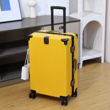 Pi1374 Luggage Suitcase Aluminum Frame 20 Trolley Case Universal Wheels 24 Female Male Students 26 Durable Password 28inch Leather Case