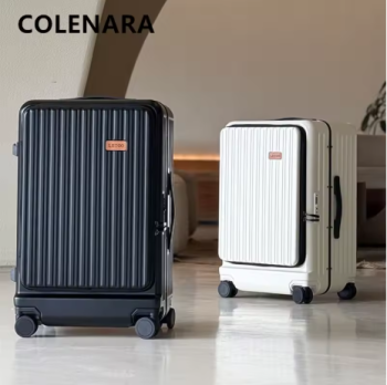 P1435 COLENARA 20"24"26Inch USB Charging Suitcase Front Opening Laptop Boarding Case Multifunctional Trolley Case Travel Suitcase
