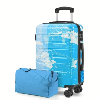 G00874PC hard shell luggage set with spinner wheels, TSA lock and matching travel bag