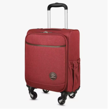 Pi1266 LUGGEX Underseat Carry-on Luggage with Wheels, 15 Inch Lightweight Luggage with Front Opening Lid (Red)