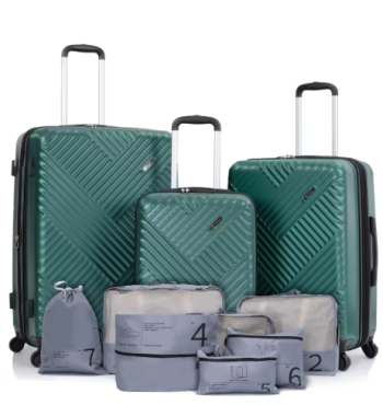 L367 Luggage Sets 3 Piece with Double Spinner Wheel,Suitcase Set PC Hard Case with TSA Lock and Organizer Storage Bags