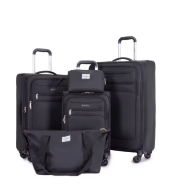 L381 Piece Luggage Set with Expandable, Lightweight Softside Suitcase with Double Spinner Wheels with Travel Duffle Bag