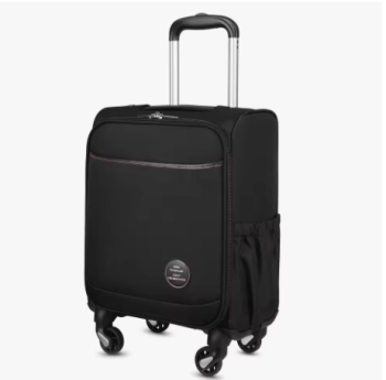 P1408 LUGGEX Underseat Carry-on Luggage with Wheels, 15 Inch Lightweight Luggage with Front Opening Lid(Black)