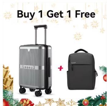 P1407 LUGGEX Carry On Luggage Backpack Set Airline Approved with Spinner Wheels PC Hard Shell Expandable Luggage - Effortless Travel