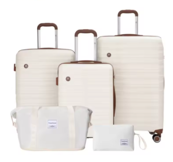 L382 Luggage Sets 5 Piece,Suitcases with Double Spinner Wheels and TSA Lock,Hardcase 3 set Luggage with Travel Duffle Bag