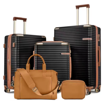 P1350 Joyway Luggage Sets, Expandable Hard Shell Suitcase Set,TSA Lock, Spinner Wheels, Leather Travel Tote Bag and Small Cosmetic Bag