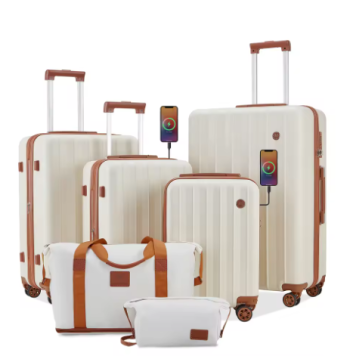L389 imiomo Expandable Carry on Luggage Suitcase Set with Travel Bag, Cup Holder, TSA Lock, Spinner Wheels, Lightweight Durable