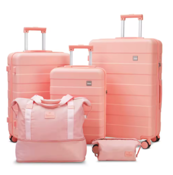 P1363 imiomo Travel Luggage Sets, Hard Shell Lightweight Carry on Suitcase with Travel Bag, TSA Lock, Durable Silent Spinner Wheels