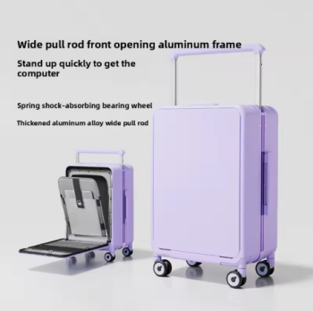 Pi1321 COLENARA Suitcase on Wheels Front Opening Boarding Case Laptop Trolley Case 20"24 Inch ABS+PC Women's Large Capacity Luggage
