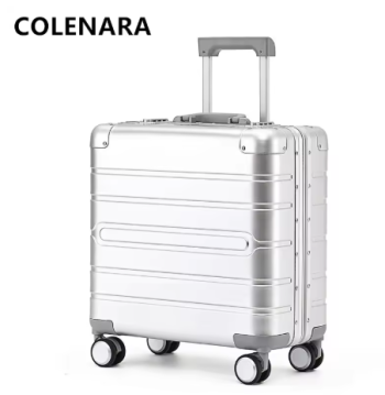 L466 COLENARA Men's Luggage Small Boarding Box Full Aluminum Magnesium Alloy 18 Inch Trolley Case Business Handheld Travel Suitcase