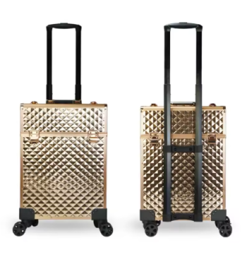 P1414 Portable Manicure Trolley Cosmetic Bags on Wheel Luxury Professional Makeup Luggage Woman Travel Bag Rolling Luggage Suitcase