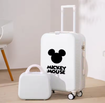 L448 Disney Mickey Trolley Luggage Set Student Cabin Rolling Luggage Lightweight Zipper Combination Lock Travel Suitcase on Wheels