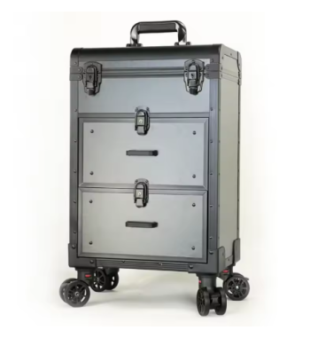 L451 Professional Makeup Suitcase Cosmetic Case Briefcase for Nail Manicure Aluminum alloy Multi-layer trolley cosmetic luggage