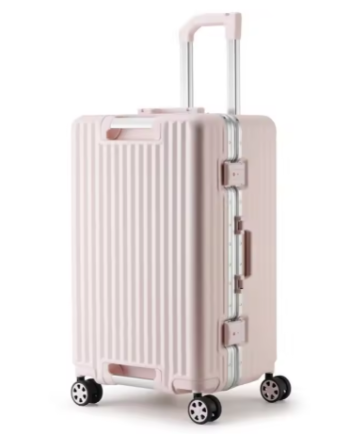 P1347 New Double Handles Suitcase Large Capacity Travel Rolling Luggage 20/24" Aluminum Frame Suitcase Women Fashion Trolley Case Bags