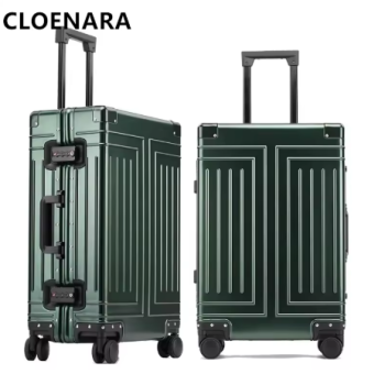 L467 COLENARA New Suitcase All Aluminum Magnesium Alloy Trolley Case 20" Business Boarding Box 24"26"29" Inch Rolling Suitcase