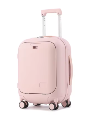P1374 SUSHIMU Front Laptop Pocket Suitcase Wide Handle Travel Suitcase Men 20''Carry-On Luggage Women PC Aluminum Frame Trolley Case 2