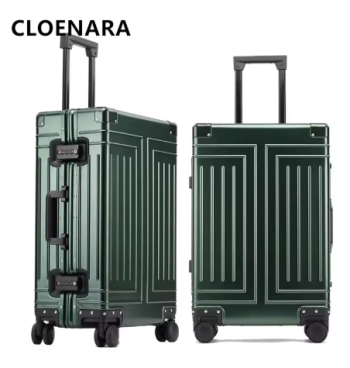 Pi1305 COLENARA New Suitcase All Aluminum Magnesium Alloy Trolley Case 20" Business Boarding Box 24"26"29" Inch Rolling Suitcase
